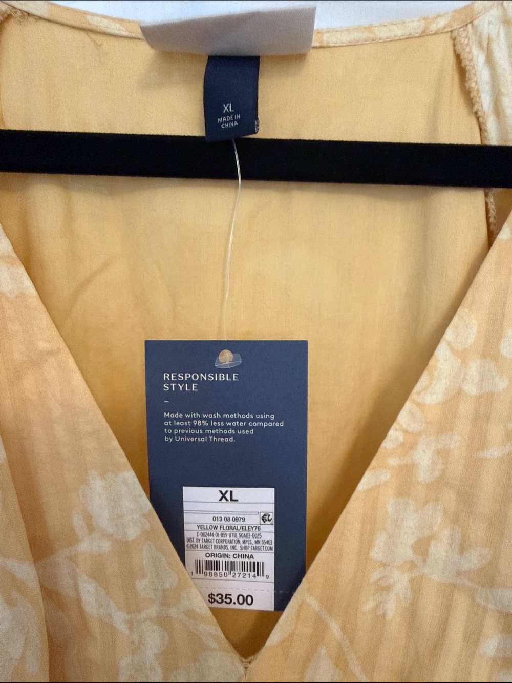 Universal Thread Yellow Floral Maxi Dress with V-Neck - Picture 2 of 6